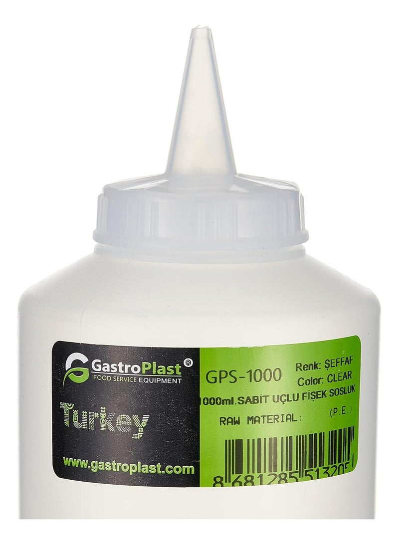 GastroPlast GastroPlast 1000ml Clear Squeeze Bottle Dispenser - Image 3