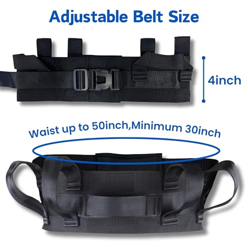 Homymusy Gait Belt,Lifting Belt with 7 Handles,Transfer Belt for Elderly and Disabled Adjustable Size 30 Inch to 50 Inch,Medical Nursing Safety Patient Assist - Image 3
