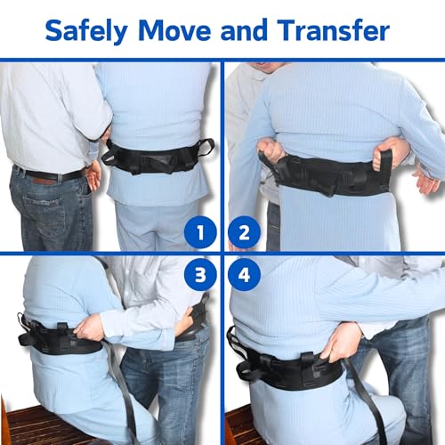 Homymusy Gait Belt,Lifting Belt with 7 Handles,Transfer Belt for Elderly and Disabled Adjustable Size 30 Inch to 50 Inch,Medical Nursing Safety Patient Assist - Image 5
