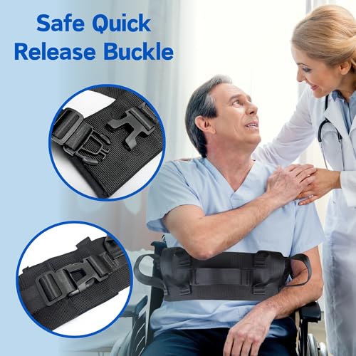 Homymusy Gait Belt,Lifting Belt with 7 Handles,Transfer Belt for Elderly and Disabled Adjustable Size 30 Inch to 50 Inch,Medical Nursing Safety Patient Assist - Image 4