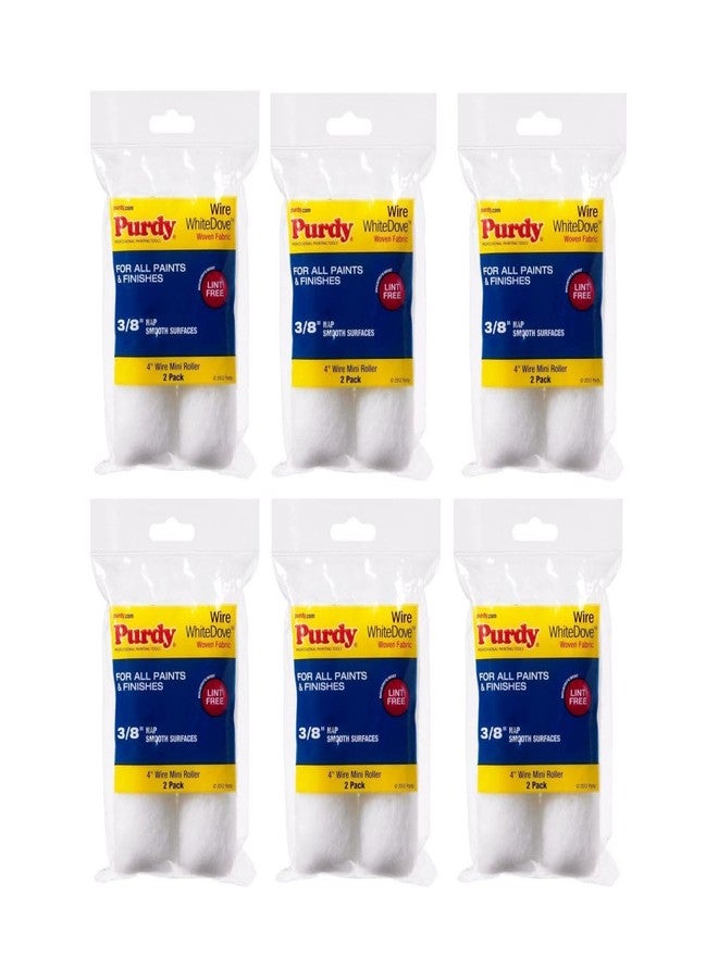 Purdy 140606042 White Dove 3/8" Nap Wire Mini Roller Replacements (Case of 6), 4" - Image 2