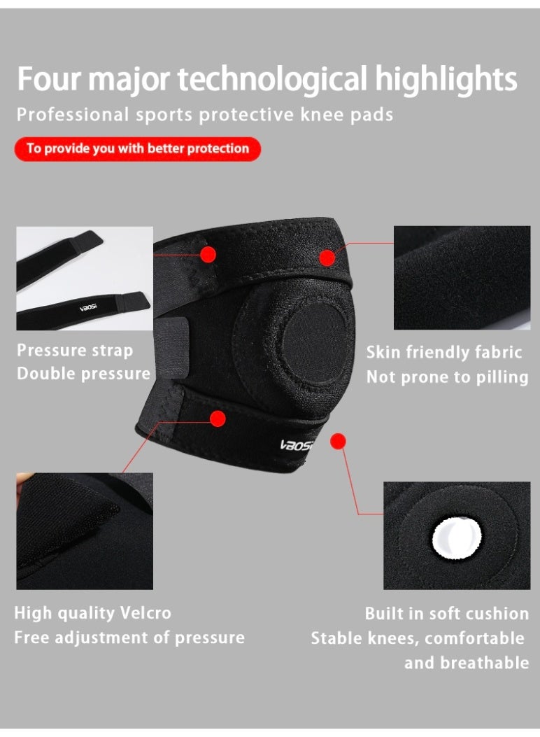 VBOSI Knee Brace with Dual Strap Compression & Patella Support - Adjustable Strap for Meniscus Protection, ACL/MCL Relief - Breathable Neoprene for Running, Basketball, Cycling (Men & Women) - Image 4