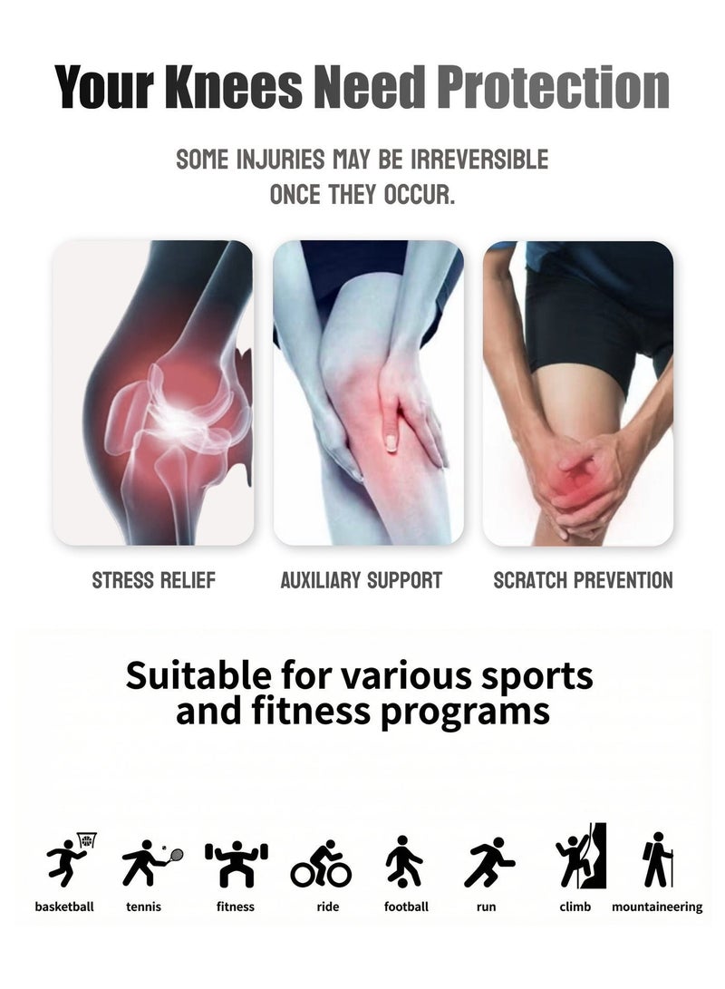 رئيس دعامة الركبة الداعمة، بحزامي ضغط قابلين للتعديل، لدعم الرضفة وحماية الغضروف الهلالي والأربطة، مصنوعة من النيوبرين التنفس للجري وكرة السلة وركوب الدراجات (للرجال والنساء) - Image 2