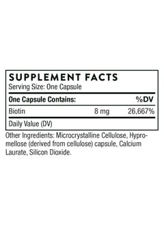 Thorne Biotin 8000mcg, Dietary Supplement, 60 capsules  - Image 2