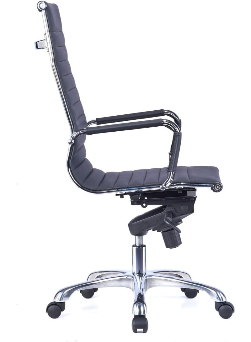 Kaliber Ignite High Back Chair – Luxurious PU Leather Upholstery, Adjustable 4-Angle Locking Synchro Mechanism, Sturdy Chrome Plated Frame, Smooth Mobility with Nylon Casters - Image 4