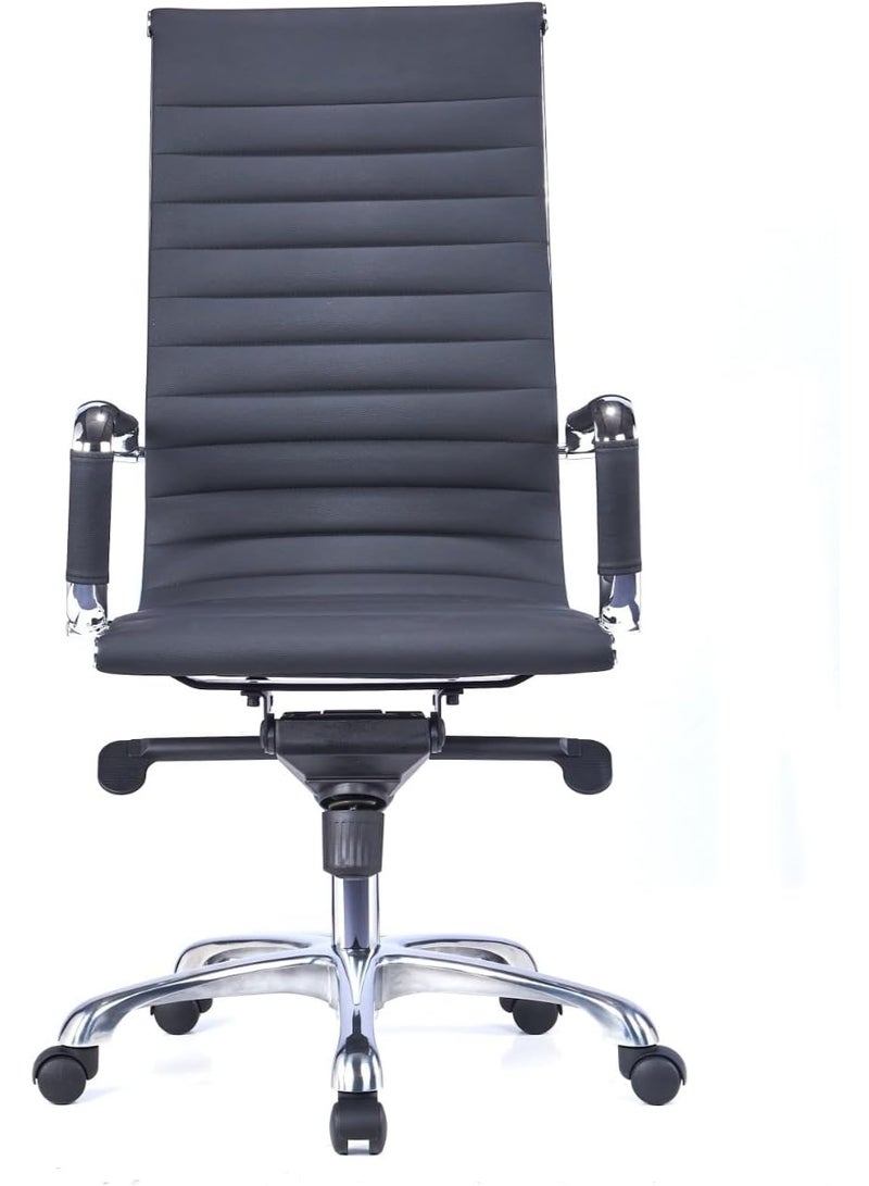 Kaliber Ignite High Back Chair – Luxurious PU Leather Upholstery, Adjustable 4-Angle Locking Synchro Mechanism, Sturdy Chrome Plated Frame, Smooth Mobility with Nylon Casters - Image 2