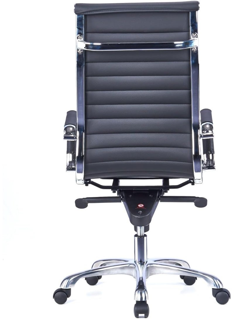 Kaliber Ignite High Back Chair – Luxurious PU Leather Upholstery, Adjustable 4-Angle Locking Synchro Mechanism, Sturdy Chrome Plated Frame, Smooth Mobility with Nylon Casters - Image 3