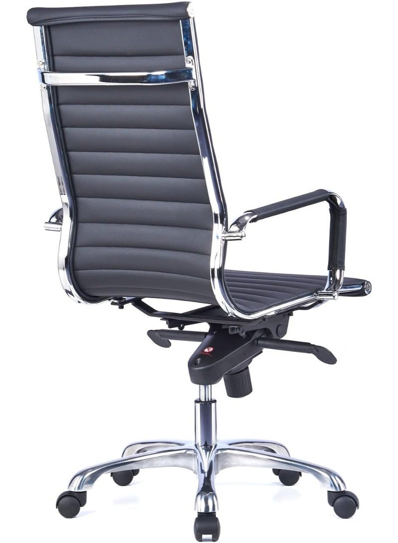 Kaliber Ignite High Back Chair – Luxurious PU Leather Upholstery, Adjustable 4-Angle Locking Synchro Mechanism, Sturdy Chrome Plated Frame, Smooth Mobility with Nylon Casters - Image 5