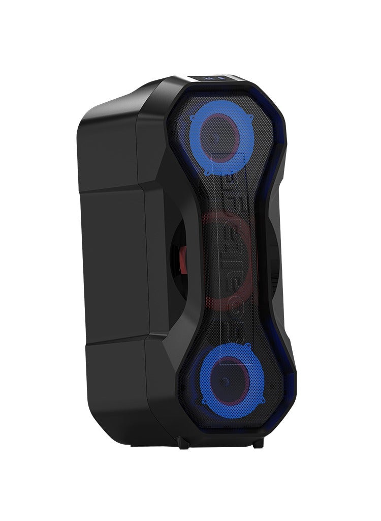 Goaltage BassFusion Party Speaker including Wireless Microphone, Multiple Connections, RGB Lights, TWS Functionality, Splash Proof Design - Image 1