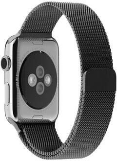 Generic Generic Replacement Band for Apple Watch 42mm, 45mm and 49mm Series 1 2 3 4 & HK8PRO MAX & HK9 PRO & X8+ Ultra & DT8 MAX & Microwaer Ultra Stainless Steel with Unique Magnet Lock Milanese Loop -Black 