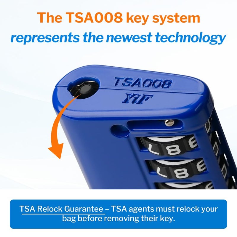 أقفال أمتعة Forge معتمدة من TSA – أقفال سفر TSA برمز مكوّن من 4 أرقام مع TSA008، ومؤشر تنبيه عند الفتح، وهيكل من سبيكة الزنك للأمتعة وحقيبة السفر وحقيبة الظهر وغير ذلك، أسود 2 PK، أقفال كابل - Image 3