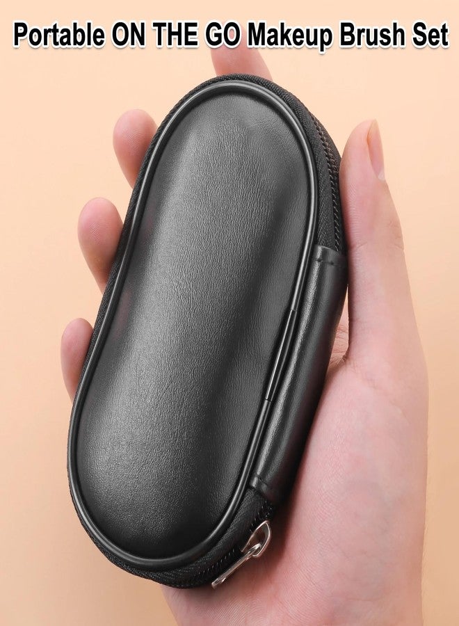 Kingtree Travel Makeup Brush Set, 10Pcs Mini Makeup Brushes with Pouch Portable ON THE GO Makeup Brush Travel Set, Easy-taken Full Complete Function Cosmetic Brushes for Flawless Makeup Looks - Image 2