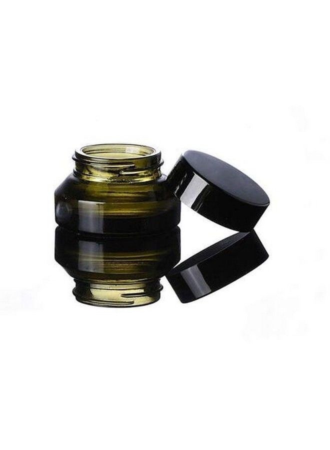 ericotry 3Pcs 15Ml 0.5Oz Green Glass Empty Refillable Cosmetic Cream Jars Inclined Shoulder Bottle Pot Container With Black Cap For Face Cream Salve Lip Balm Lotion And Diy Homemade Beauty Products - Image 4