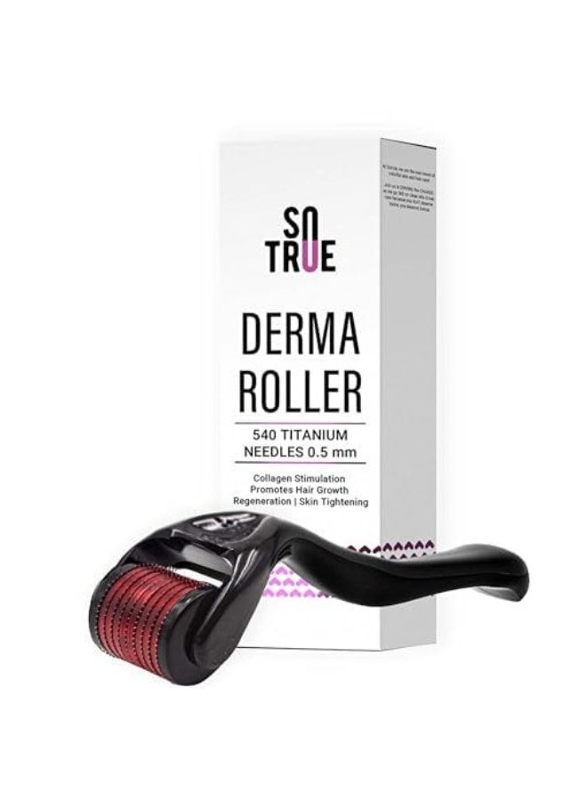 So True Sotrue Derma Roller For Hair Growth 0.5 mm with 540 Titanium Needles | Repairs Damaged Hair, Activates Hair Follicles | For Hair Fall & Hair Thickening | Reduces Acne Scars | Safe & Effective To Use (set of 3) - Image 2
