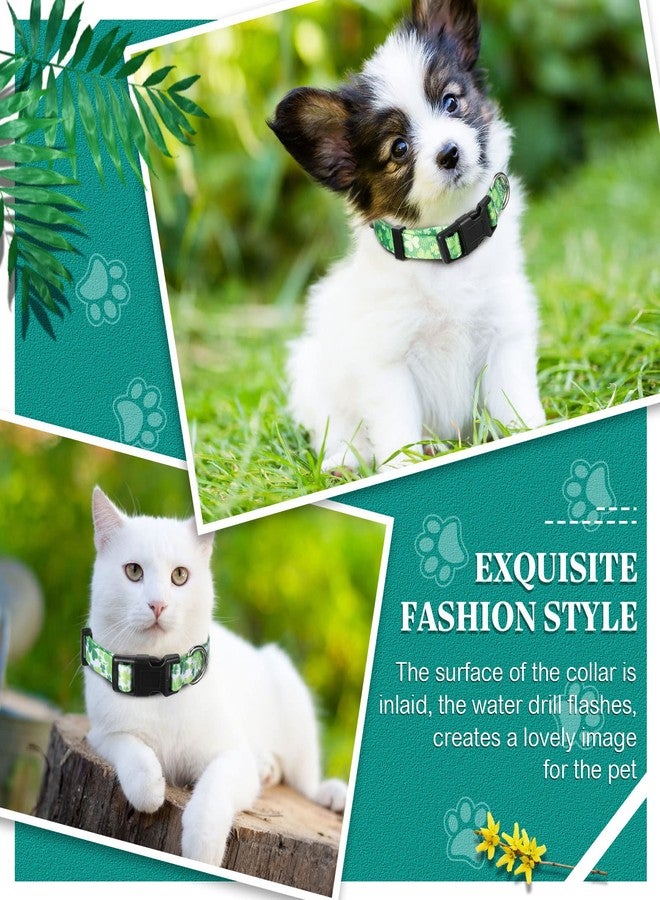 Weewooday 3 Pieces St. Patrick's Day Dog Collars Adjustable Collars for Dogs Dog Collars for Holiday Pet Supplies (Fresh Color,Shamrock Pattern) - Image 4