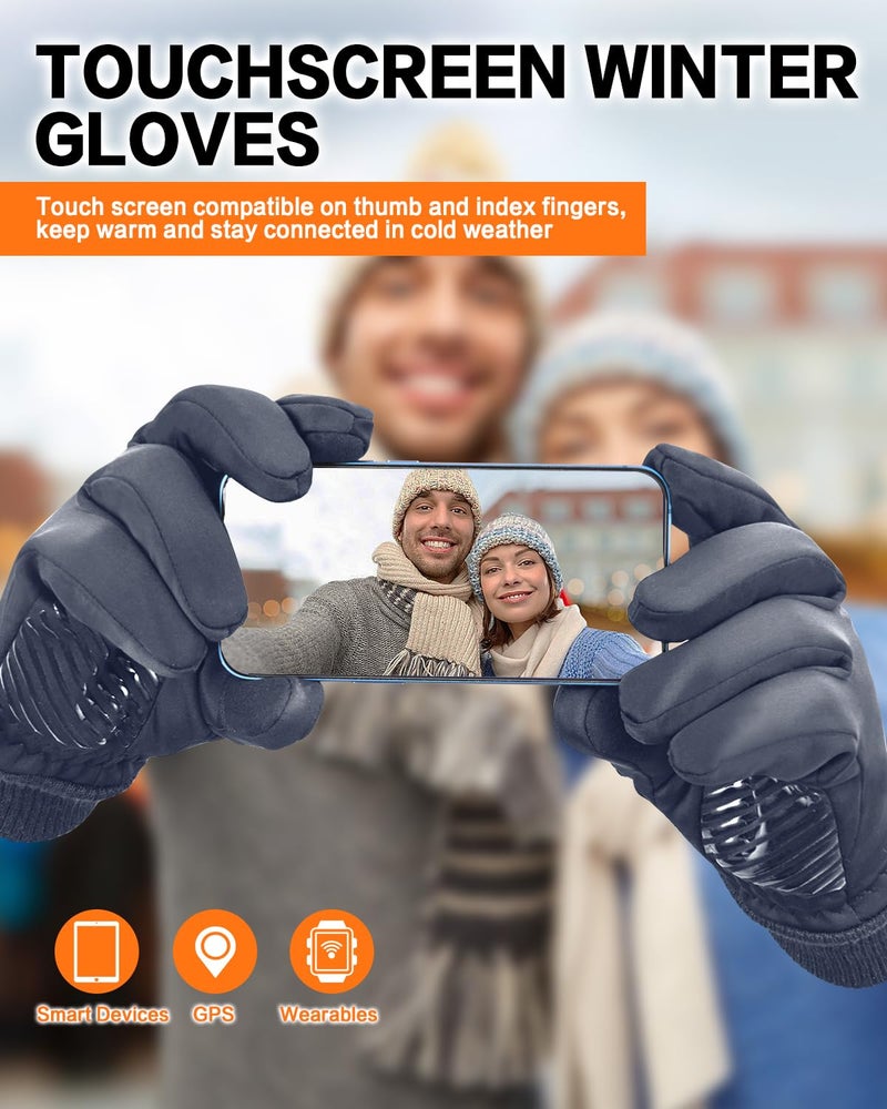 FEWTUR Winter Gloves for Women Men Cold Weather - Thin Hand Gloves Winter for Driving (Small, Grey) - Image 3