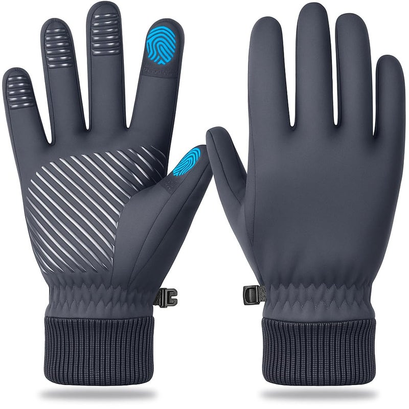 FEWTUR Winter Gloves for Women Men Cold Weather - Thin Hand Gloves Winter for Driving (Small, Grey) - Image 1