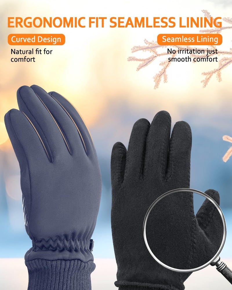 FEWTUR Winter Gloves for Women Men Cold Weather - Thin Hand Gloves Winter for Driving (Small, Grey) - Image 4