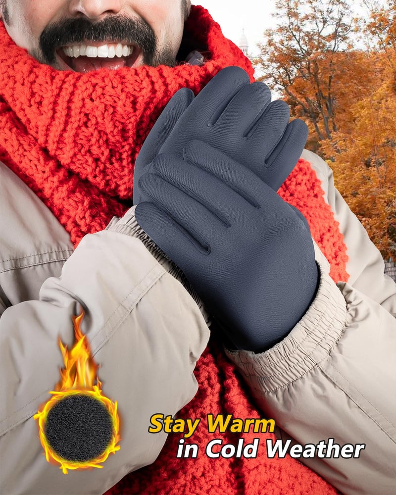 FEWTUR Winter Gloves for Women Men Cold Weather - Thin Hand Gloves Winter for Driving (Small, Grey) - Image 2