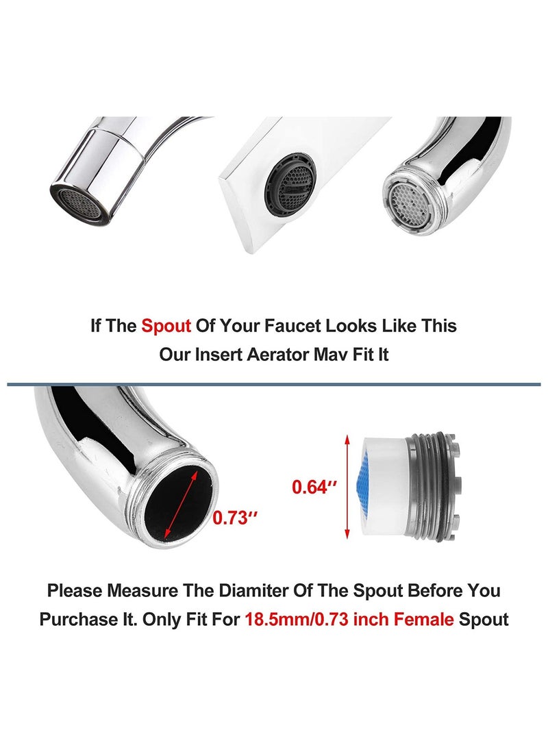 NIBEMINENT 6 Pieces Faucet Aerator Insert Water Tap Aerators Flow Restrictor Replacement Parts for Bathroom or Kitchen 1.2GPM 16.5mm 0.65Inch - Image 4