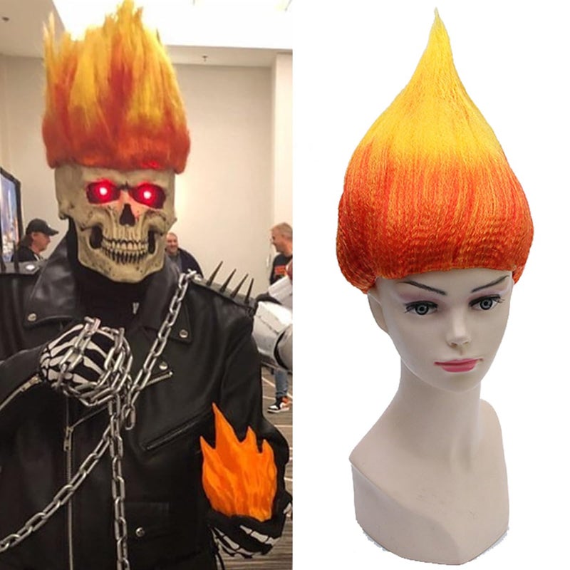 BERON Flame Shape Hair Wigs Cosplay Costume Party Wig Stylish Halloween WigFlame Color