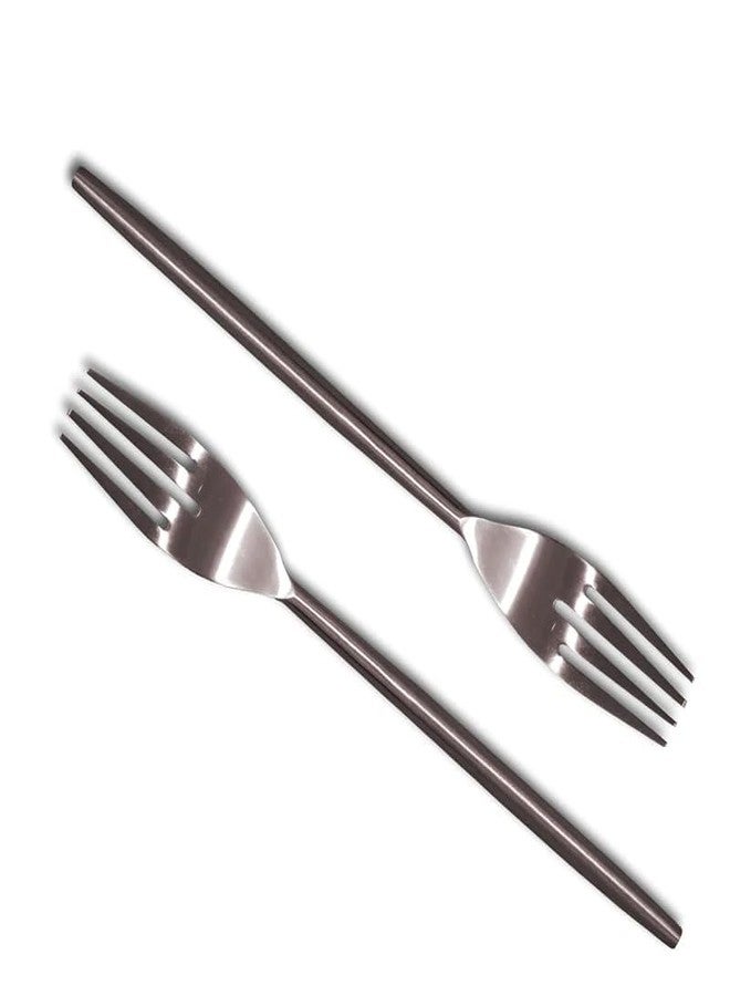 Ambi Handcrafted Steel Fork Set of 2 - Matt Finish - Image 4