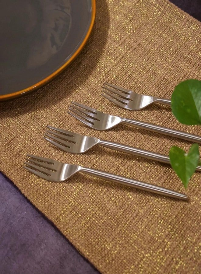 Ambi Handcrafted Steel Fork Set of 2 - Matt Finish - Image 2