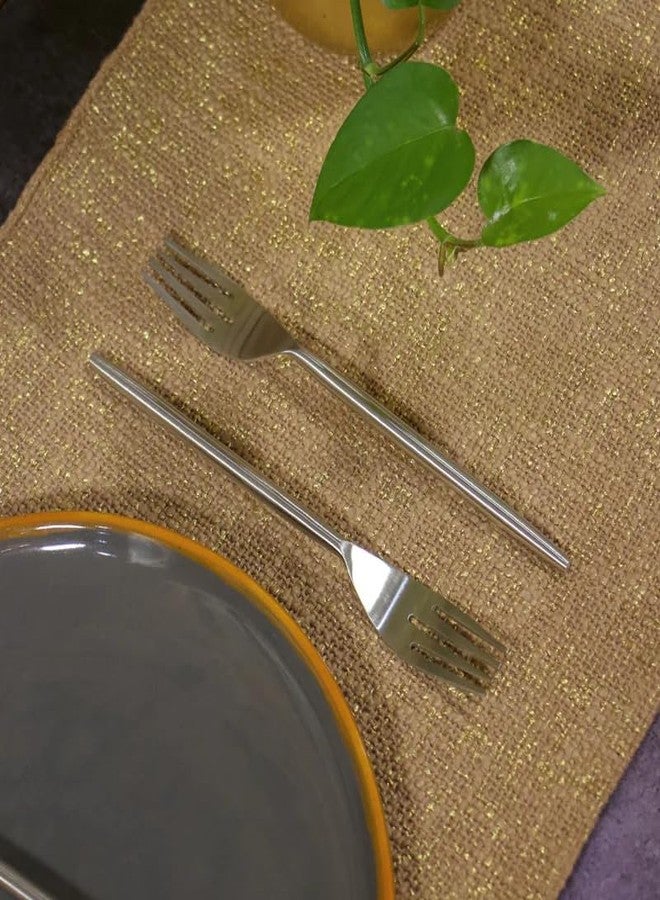 Ambi Handcrafted Steel Fork Set of 2 - Matt Finish - Image 1