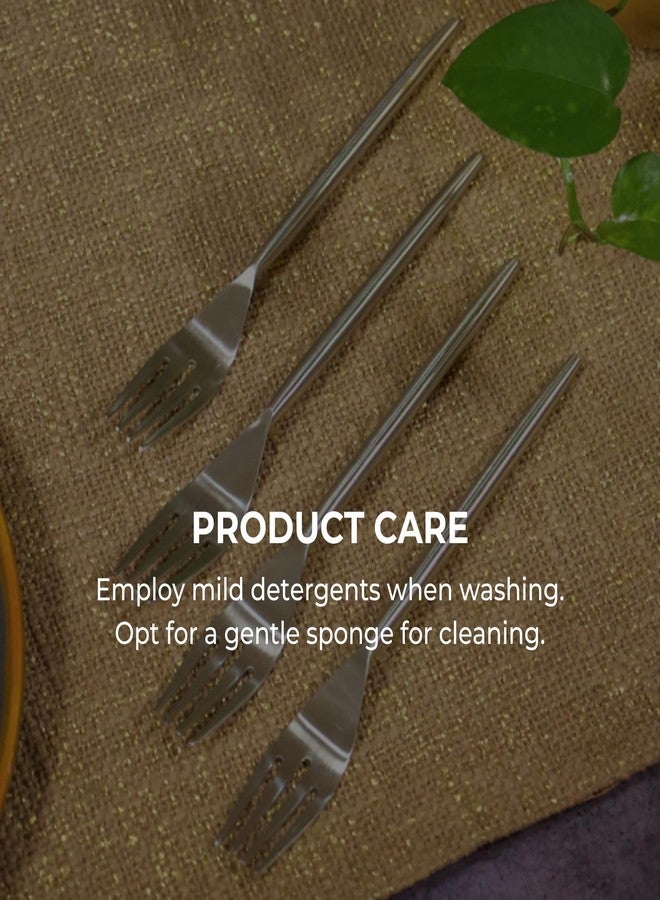 Ambi Handcrafted Steel Fork Set of 2 - Matt Finish - Image 5
