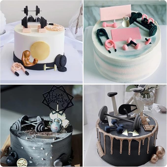 Mujiang Sports Fitness Workout Exercise Dumbbell Silicone Molds Muscle Fondant Mold For Cake Decorating Cupcake Candy Polymer Clay Chocolate Gum Paste Set Of 2 - Image 5