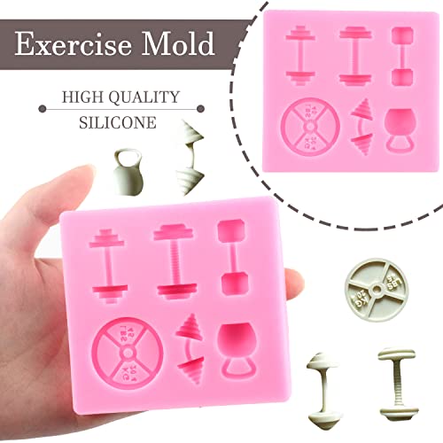 Mujiang Sports Fitness Workout Exercise Dumbbell Silicone Molds Muscle Fondant Mold For Cake Decorating Cupcake Candy Polymer Clay Chocolate Gum Paste Set Of 2 - Image 2
