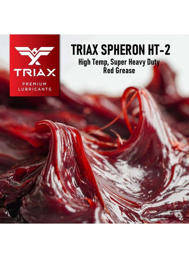 TRIAX Spheron HT-2 Grease, Red Wheel Bearing, Lithium Complex, High Temp 550F, Ultra Tacky, Extreme Pressure, Virtually Waterproof, 14 Oz Cartridge (10 Tube Pack) - Image 2