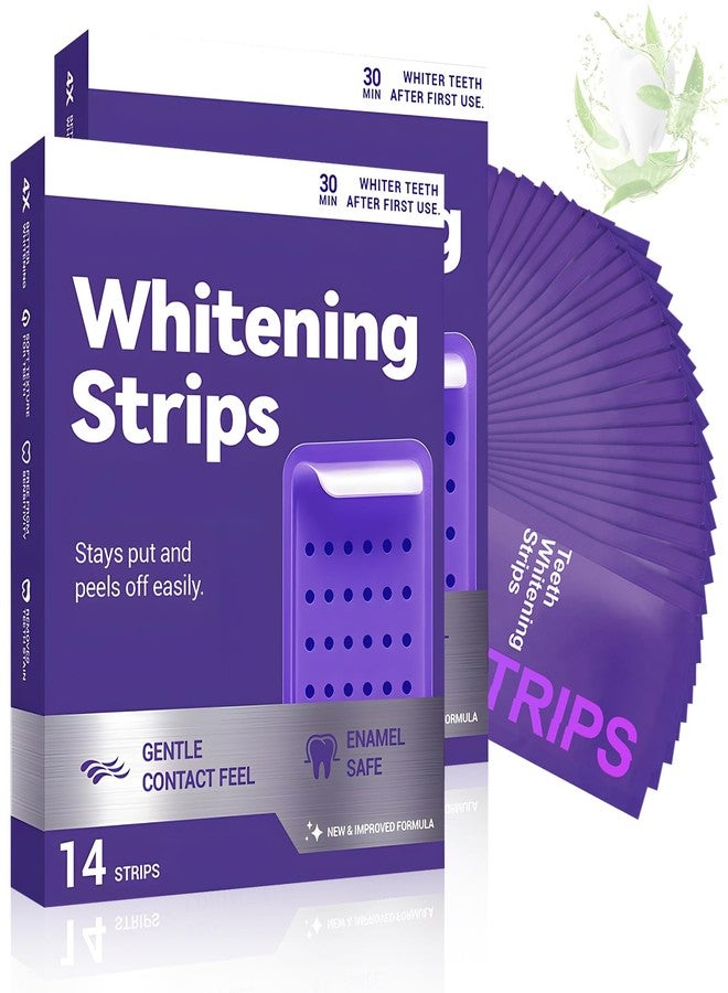 YADUO Purple Teeth Whitening Strips – Gentle Daily Purple Whitening Strips, Portable Whitening Strips Purple for Surface Stain Reduction & Natural Shine for Home or Out Use (28 Pack - Image 1