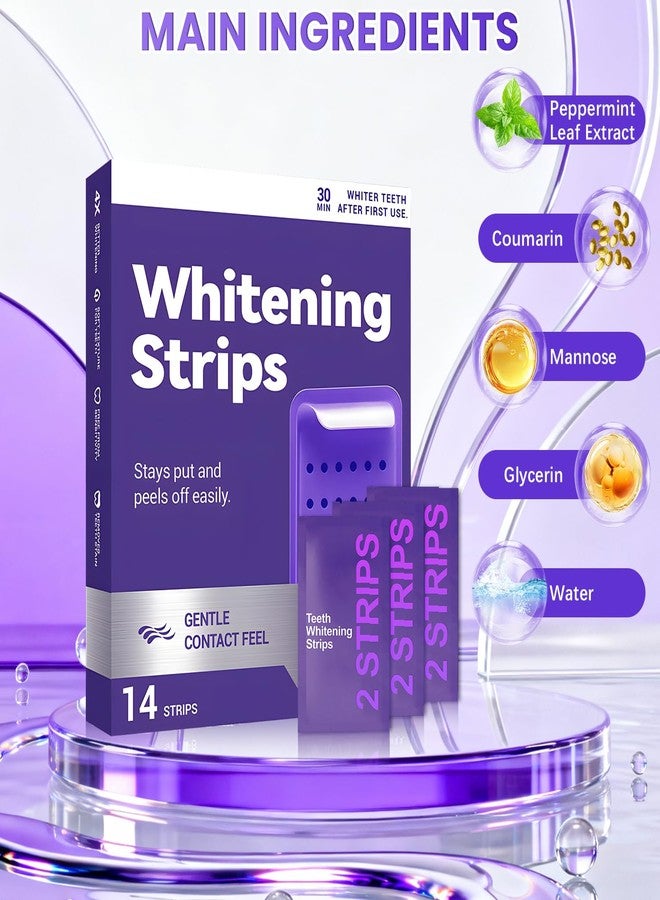 YADUO Purple Teeth Whitening Strips – Gentle Daily Purple Whitening Strips, Portable Whitening Strips Purple for Surface Stain Reduction & Natural Shine for Home or Out Use (28 Pack - Image 4