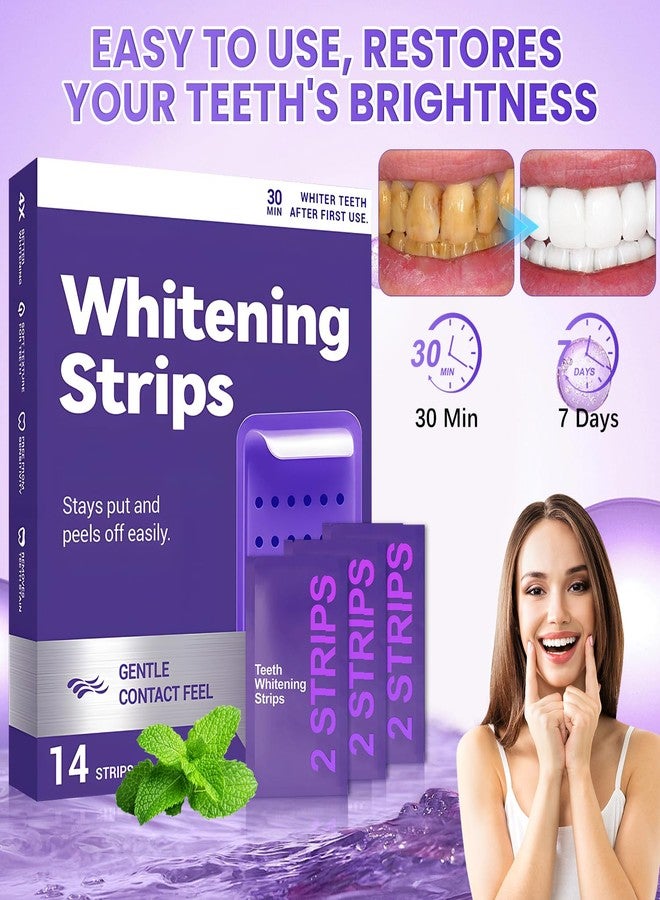 YADUO Purple Teeth Whitening Strips – Gentle Daily Purple Whitening Strips, Portable Whitening Strips Purple for Surface Stain Reduction & Natural Shine for Home or Out Use (28 Pack - Image 5