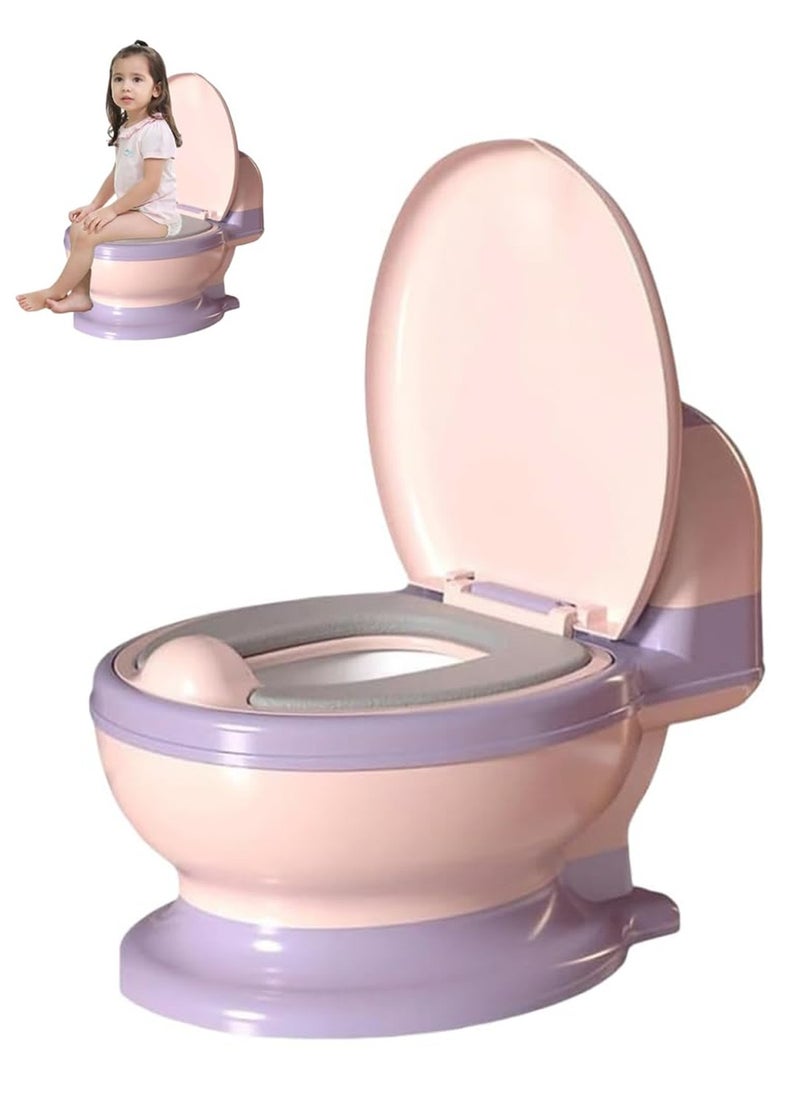 Arabest Potty Training Toilet Seat, Toddler Potty Chair with Soft Seat and Splash Guard, Removable Potty Pot for Toddler& Baby& Kids(Pink)  - Image 1