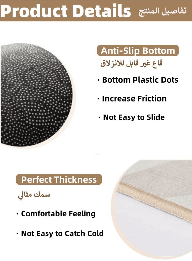 أوبتيكو سجادة لعب أطفال مقاس 120*  160 سم، سجادة لعب تعليمية للأطفال، سجادة لعب للأطفال بساط لعب للأطفال بساط لعب مانع للانزلاق سجادة وقت الاستلقاء على البطن سجادة تعلم الحروف الأبجدية للرضع والأطفال الصغار والرضع - Image 5