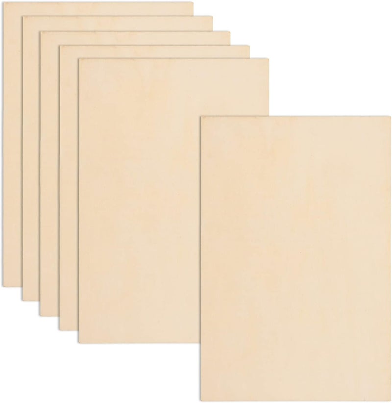 AWIZOM 6 Pack Basswood Sheets 12 x 18 x 18 Inch3 mm Unfinished Plywood for Craft Thin Wood Boards Sheets Rectangle Wood Panels for DIY School Projects Painting Laser Projects Woodworking Model Making  - Image 1