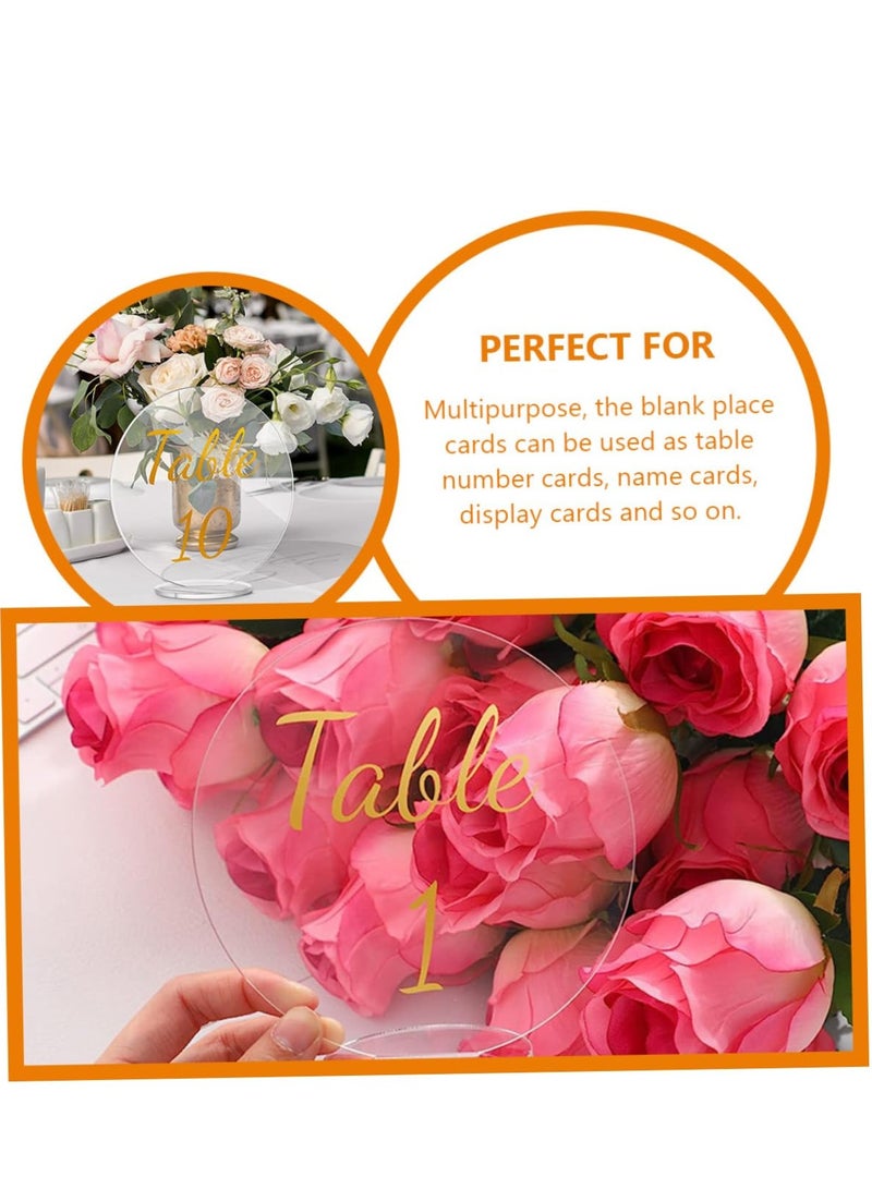 Zikra 10 Pcs Round Acrylic Blank Place Cards for Dining, Weddings, and Events - Elegant Table Number and Food Label Cards for Parties and Special Occasions. - Image 2
