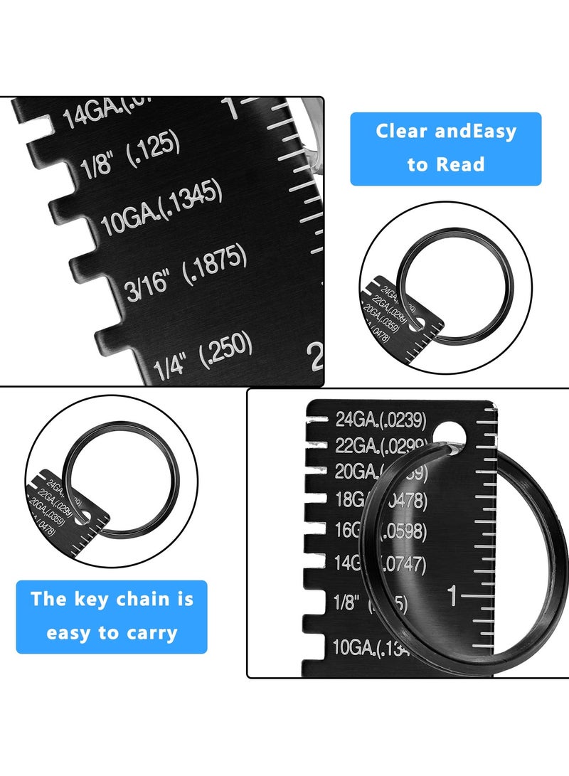 Excefore 4 Pieces Double-Sided Wire Metal Sheet Thickness Gauge, Portable Metal Gauge Measurement Tool, Double-Sided Plated Size Inspection Tool Accessories (Black) - Image 3