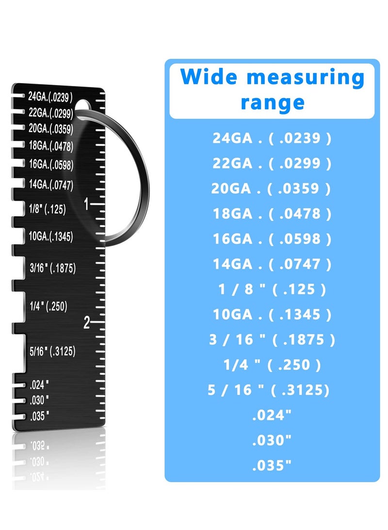 Excefore 4 Pieces Double-Sided Wire Metal Sheet Thickness Gauge, Portable Metal Gauge Measurement Tool, Double-Sided Plated Size Inspection Tool Accessories (Black) - Image 4
