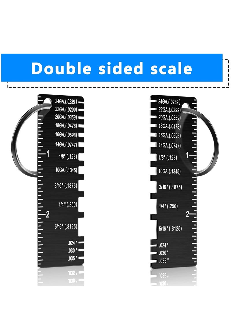 Excefore 4 Pieces Double-Sided Wire Metal Sheet Thickness Gauge, Portable Metal Gauge Measurement Tool, Double-Sided Plated Size Inspection Tool Accessories (Black) - Image 5