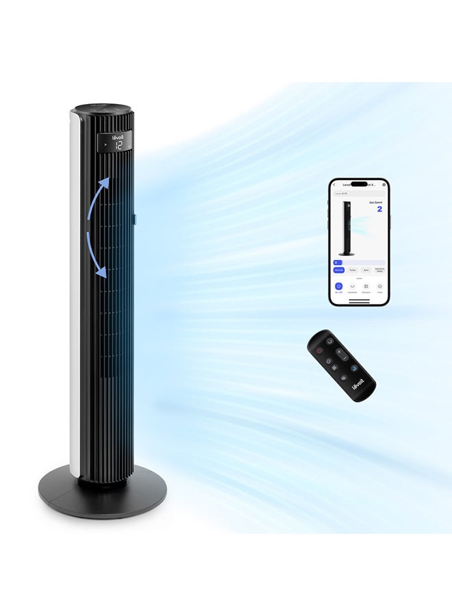 Levoit Classic Pro Smart Tower Fan 42-inch Brushless DC Motor with wifi - LTF-F422S-WAE LTF-F422S-WAE Black - Image 1