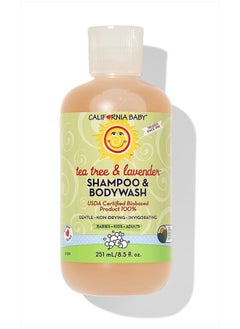 California Baby Tea Tree & Lavender Baby Shampoo And Body Wash - Allergy Tested Baby Soap and Toddler Shampoo, for Dry, Sensitive Skin, 100% Plant-Based - USDA Certified, 251 mL / 8.5 fl. oz.  - Image 1