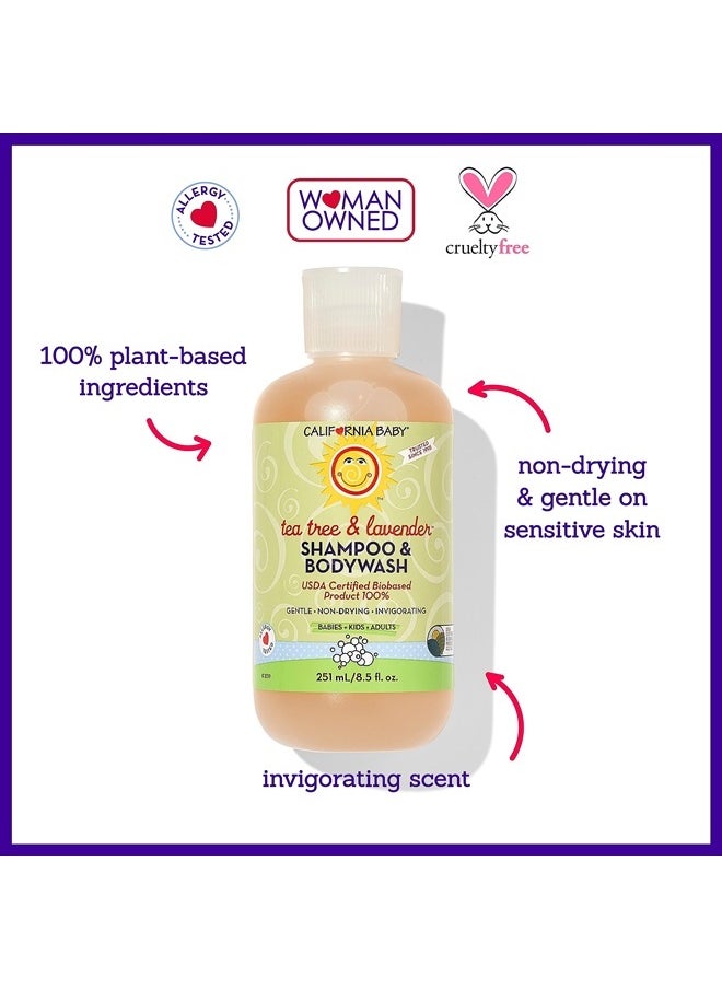 California Baby Tea Tree & Lavender Baby Shampoo And Body Wash - Allergy Tested Baby Soap and Toddler Shampoo, for Dry, Sensitive Skin, 100% Plant-Based - USDA Certified, 251 mL / 8.5 fl. oz.  - Image 3