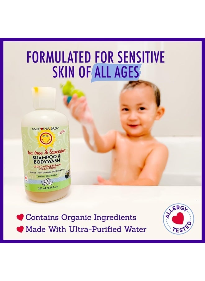 California Baby Tea Tree & Lavender Baby Shampoo And Body Wash - Allergy Tested Baby Soap and Toddler Shampoo, for Dry, Sensitive Skin, 100% Plant-Based - USDA Certified, 251 mL / 8.5 fl. oz.  - Image 5