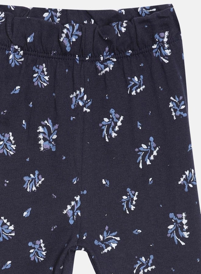 KRYPTIC Infant Navy printed pure cotton elasticated waist band Capri(Navy_1-6-9M) - Image 4