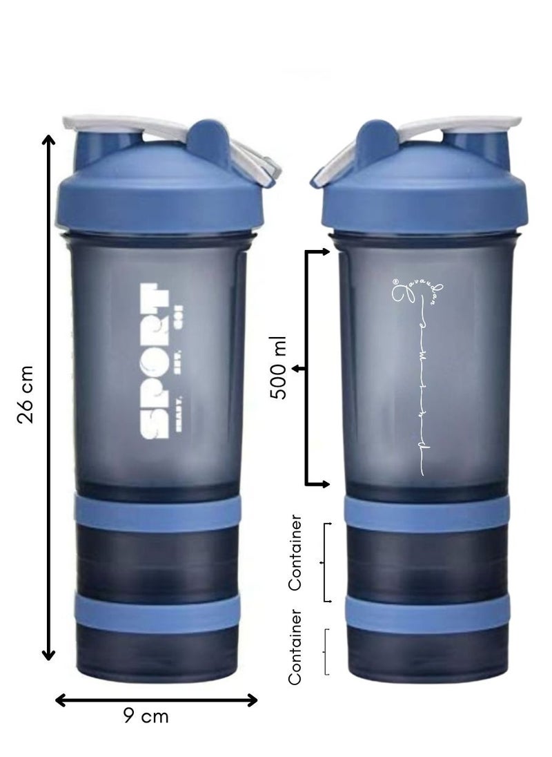 SPORT Protein Shaker Bottle Portable Supplement Mixer Cup with Powder Storage for Running Cycling Fitness  - Image 5