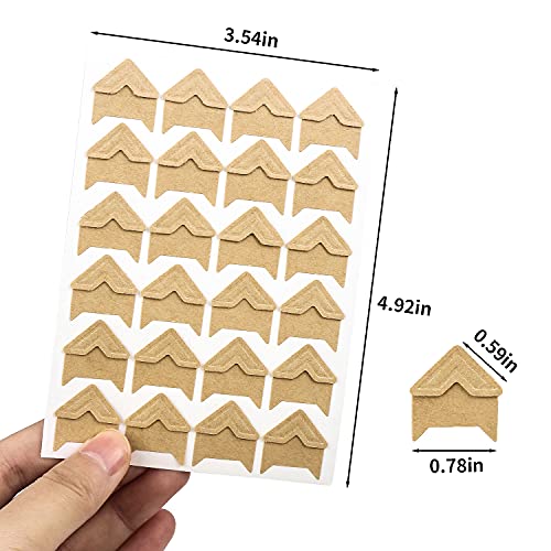 DERAYEE 12 Sheets/288 PCS Photo Corner Stickers, Self-Adhesive Photo Mounting Corners for Scrapbooking Photo Album Diary DIY Craft Paper - Image 2