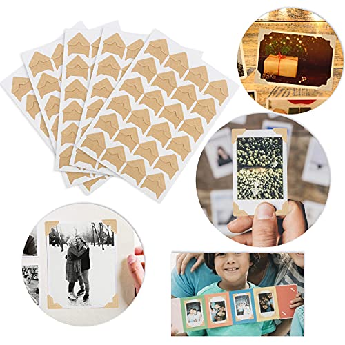 DERAYEE 12 Sheets/288 PCS Photo Corner Stickers, Self-Adhesive Photo Mounting Corners for Scrapbooking Photo Album Diary DIY Craft Paper - Image 5